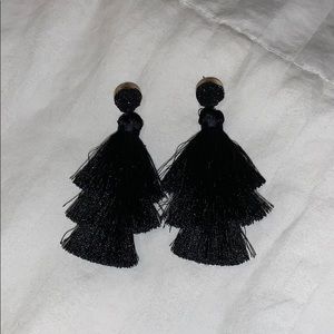 Black tassel earrings